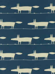 Scion Mr Fox Pair Lined Eyelet Curtains, Navy - thumbnail 2