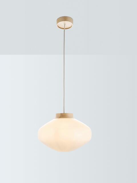 John Lewis Temple Pendant Ceiling Light, Oak Wood Effect - image 1
