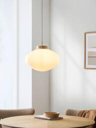 John Lewis Temple Pendant Ceiling Light, Oak Wood Effect - thumbnail 2