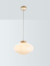 John Lewis Temple Pendant Ceiling Light, Oak Wood Effect - thumbnail 1