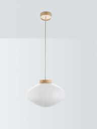 John Lewis Temple Pendant Ceiling Light, Oak Wood Effect - thumbnail 3