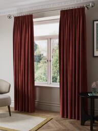 John Lewis Matte Velvet Pair Blackout Lined Pencil Pleat Curtains - thumbnail 3