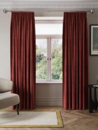 John Lewis Matte Velvet Pair Blackout Lined Pencil Pleat Curtains - thumbnail 2