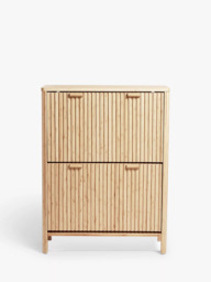 John Lewis Slatted Bamboo Shoe Cabinet, 2 Tier - thumbnail 3