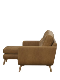 John Lewis Barbican LHF Chaise Leather Sofa, Light Leg - thumbnail 3