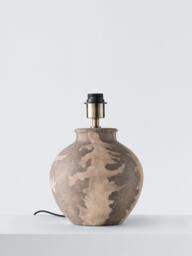 John Lewis Ives Terracotta Lamp Base, Cream/Grey - thumbnail 1