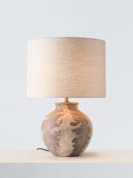 John Lewis Ives Terracotta Lamp Base, Cream/Grey - thumbnail 2