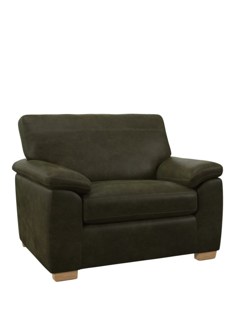John Lewis Leather Loveseat, Light Leg - image 1