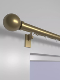 John Lewis Select Curl Gliding Curtain Pole with Ball Finial, Wall Fix, Dia.30mm - thumbnail 2
