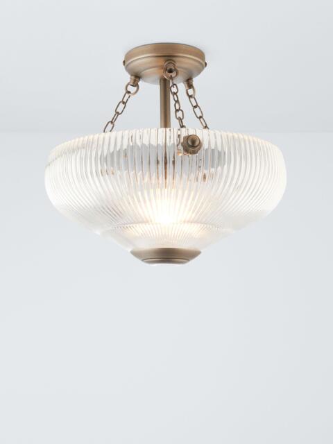 John Lewis Fulbrook Glass Shade Semi Flush Ceiling Light, Clear - image 1