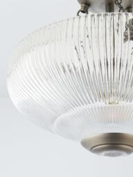 John Lewis Fulbrook Glass Shade Semi Flush Ceiling Light, Clear - thumbnail 3