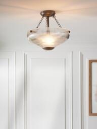 John Lewis Fulbrook Glass Shade Semi Flush Ceiling Light, Clear - thumbnail 5