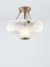 John Lewis Fulbrook Glass Shade Semi Flush Ceiling Light, Clear - thumbnail 1