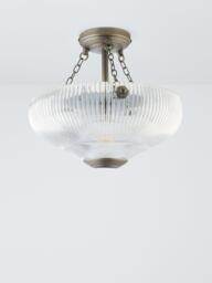 John Lewis Fulbrook Glass Shade Semi Flush Ceiling Light, Clear - thumbnail 2