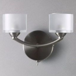 John Lewis Paige Double Wall Light, Satin Nickel - thumbnail 5