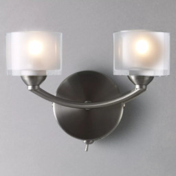 John Lewis Paige Double Wall Light, Satin Nickel