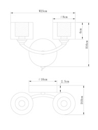 John Lewis Paige Double Wall Light, Satin Nickel - thumbnail 6
