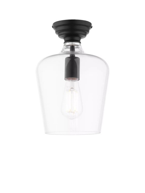 Laura Ashley Ockley Semi-Flush Ceiling Light, Black - image 1