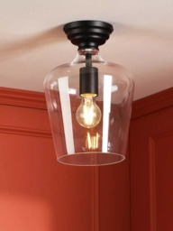 Laura Ashley Ockley Semi-Flush Ceiling Light, Black - thumbnail 2