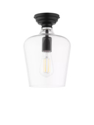 Laura Ashley Ockley Semi-Flush Ceiling Light, Black - thumbnail 4
