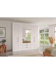 John Lewis Osaka 2.25m Bi-Fold Wardrobe with 4 Glass Doors, 2 Mirrored Doors & 3 Glass Drawers - thumbnail 3