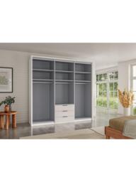 John Lewis Osaka 2.25m Bi-Fold Wardrobe with 4 Glass Doors, 2 Mirrored Doors & 3 Glass Drawers - thumbnail 5