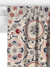 John Lewis Keya Suzani Made to Measure Curtains or Roman Blind, Red/Blue - thumbnail 3