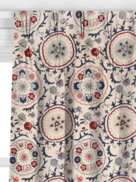 John Lewis Keya Suzani Made to Measure Curtains or Roman Blind, Red/Blue - thumbnail 6