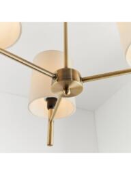 Bay Lighting Briorie 3 Arm Semi Flush Ceiling Light, Metallic Brass/Cream - thumbnail 5