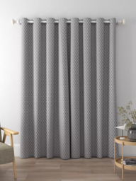 John Lewis Diamond Ikat Print Pair Lined Eyelet Curtains - thumbnail 5