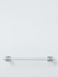 John Lewis Prism Bathroom Shelf, Glass/Chrome