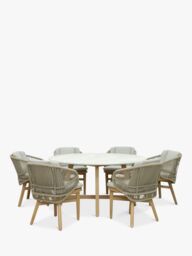 KETTLER Bali 6-Seater Round Garden Dining Table Chairs Set