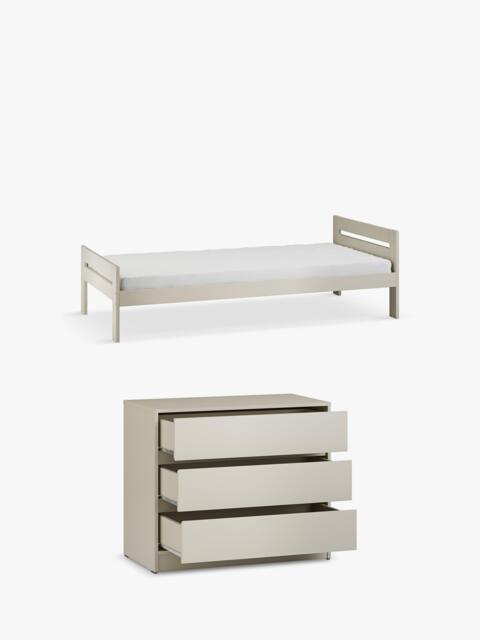 Little Acorns Furniture Bed Frame & 3 Drawer Chest Bundle, Cashmere