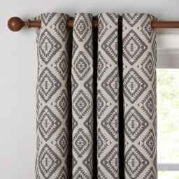 John Lewis Native Weave Pair Lined Eyelet Curtains - thumbnail 1