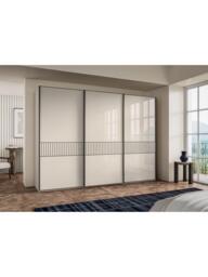 John Lewis Newlyn 3m Sliding Wardrobe with 3 Glass Doors - thumbnail 2