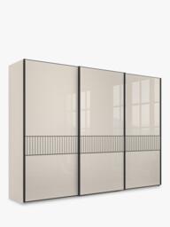 John Lewis Newlyn 3m Sliding Wardrobe with 3 Glass Doors - thumbnail 1