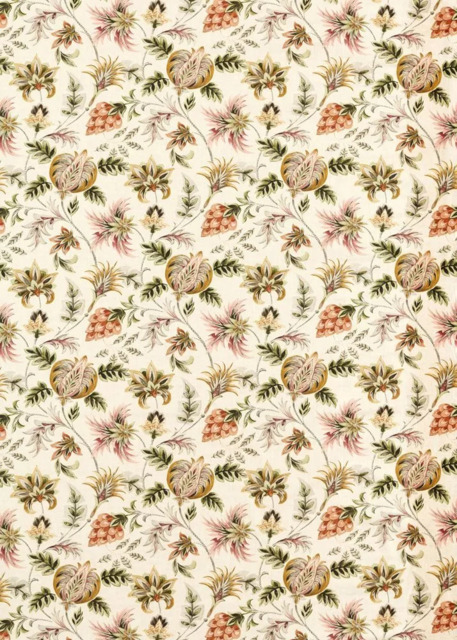 Clarke & Clarke Sizergh Made to Measure Curtains or Roman Blind, Blush/Sage - image 1