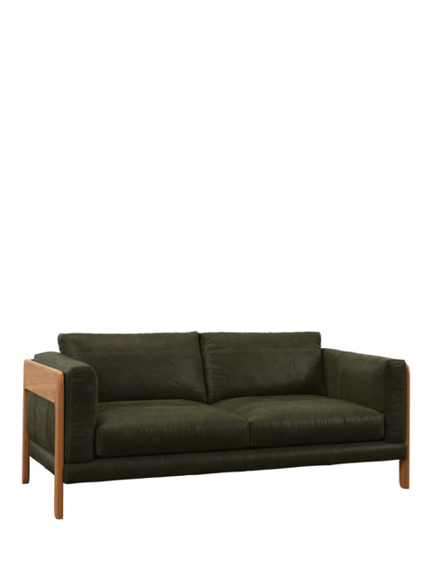 John Lewis Nest Large 3 Seater Leather Sofa, Light Leg - image 1