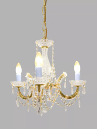 Impex Marie Theresa Crystal Chandelier Ceiling Light, 3 Arms - thumbnail 1