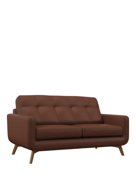 John Lewis Barbican Medium 2 Seater Leather Sofa, Light Leg - image 1