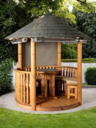 Breeze House Oasis Signature Slate Effect Tile Roof Circular Gazebo, FSC-Certified (Scandinavian Redwood) - thumbnail 2