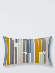 John Lewis Ingrid Striped Cushion, White/Multi - thumbnail 1