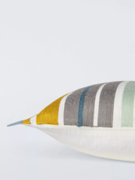 John Lewis Ingrid Striped Cushion, White/Multi - thumbnail 4