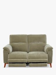 John Lewis Slant Small 2 Seater Power Recliner Sofa, Green Chenille - thumbnail 4