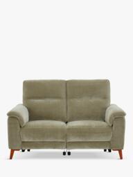 John Lewis Slant Small 2 Seater Power Recliner Sofa, Green Chenille