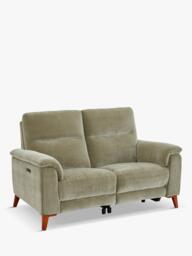 John Lewis Slant Small 2 Seater Power Recliner Sofa, Green Chenille - thumbnail 3