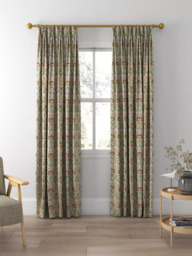 Morris & Co. Little Chintz Made to Measure Curtains or Roman Blind, Olive/Ochre - thumbnail 5