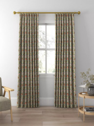 Morris & Co. Little Chintz Made to Measure Curtains or Roman Blind, Olive/Ochre - thumbnail 3