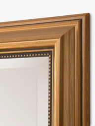 Yearn Ribbed Beaded Frame Rectangular Wall Mirror, 94 x 69cm, Gold - thumbnail 2