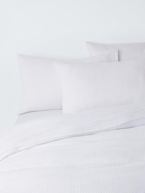 John Lewis 250 Thread Cotton Muslin Duvet Cover Set - image 1